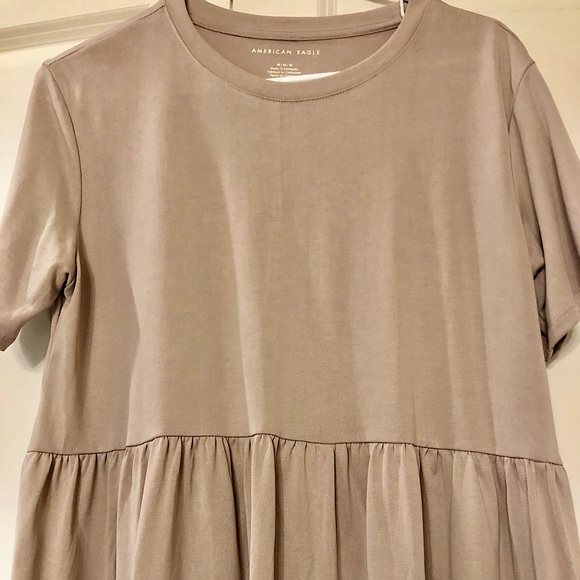 American Eagle Mauve Peplum Top - Picture 2 of 3